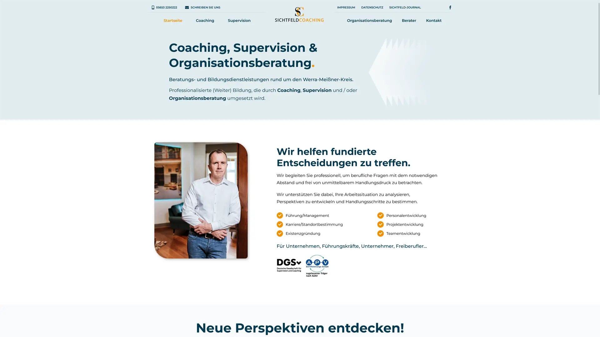 Webdesign Sontra - Coaching Webseite
